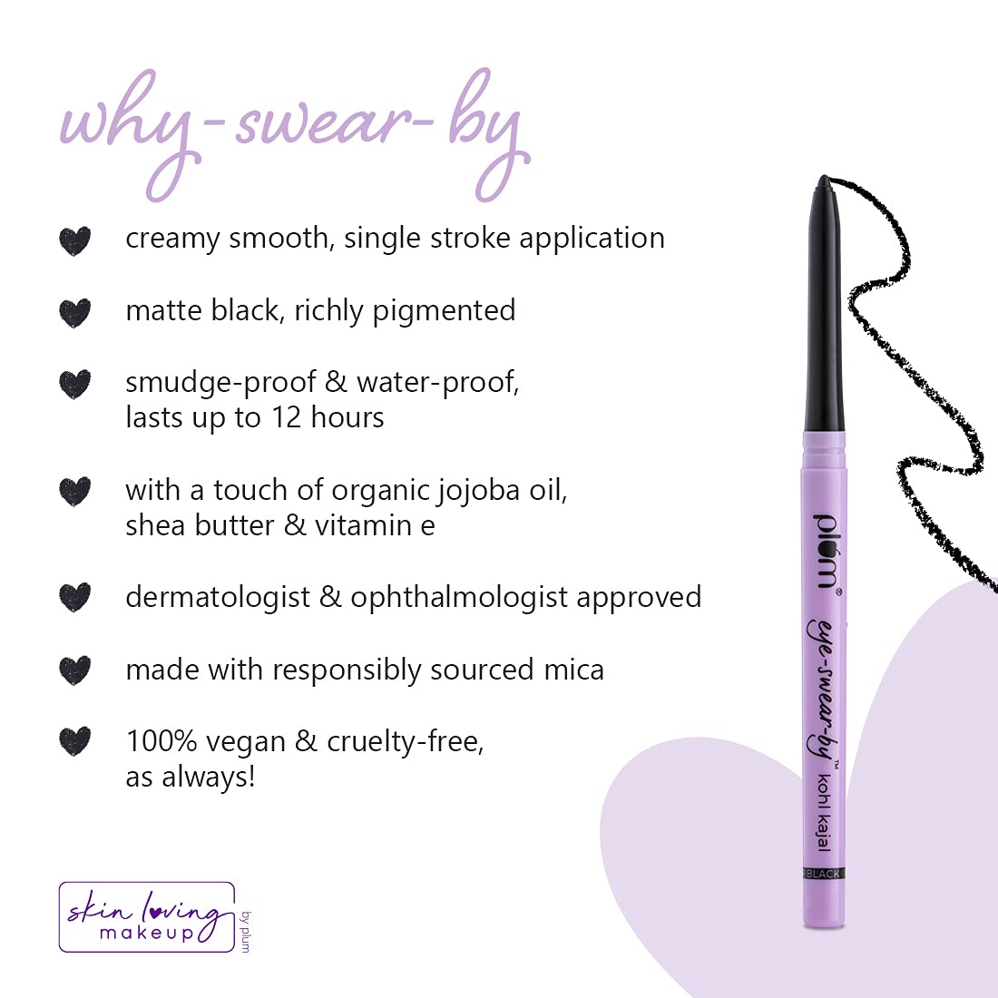 Plum Eye-Swear-By Kohl Kajal - Deep Black | iBellaa