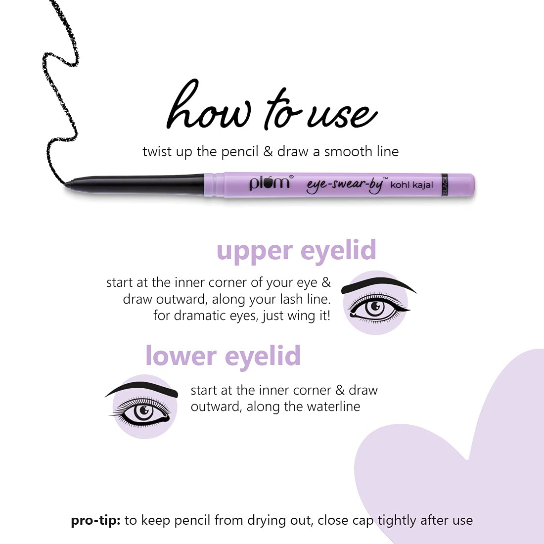 Plum Eye-Swear-By Kohl Kajal - Deep Black | iBellaa