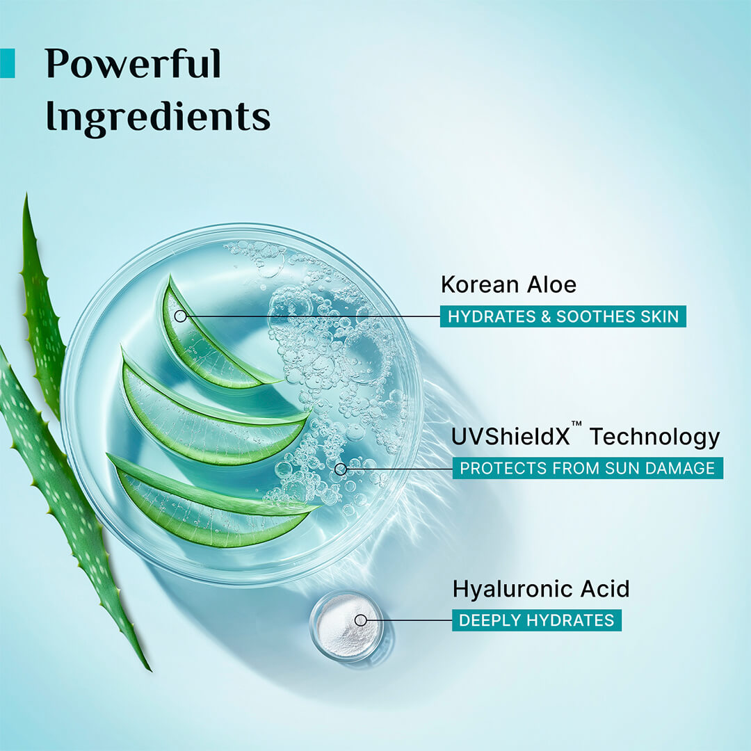Pilgrim Korean Aloe Cooling Fluid Sunscreen SPF 50+ PA++++ | 50 ml | iBellaa