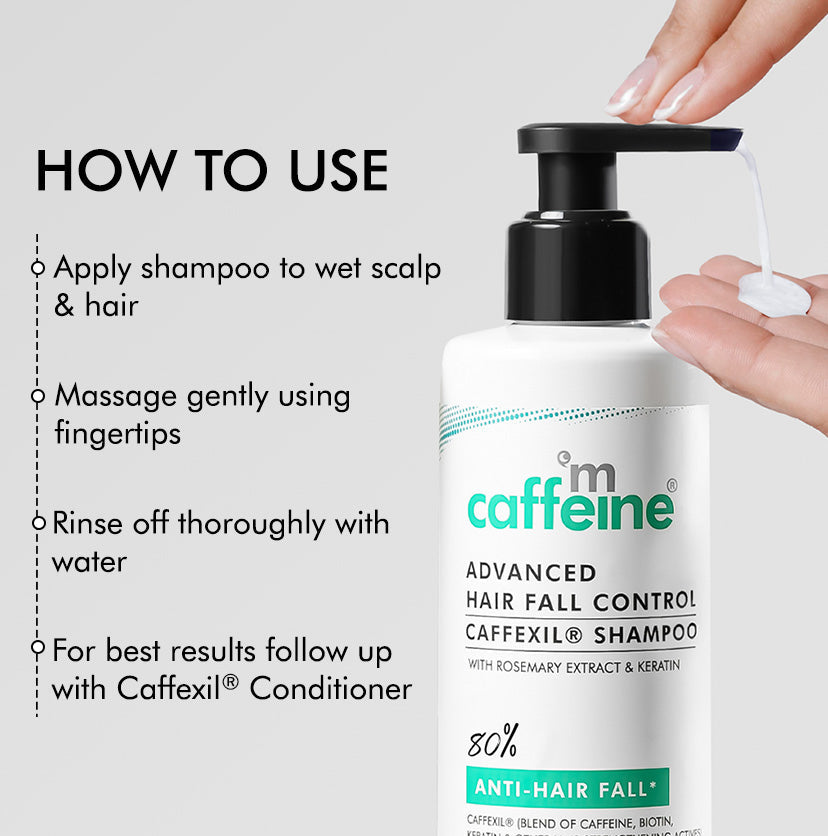 mCaffeine Advanced Hair Fall Control Shampoo with Caffexil® & Rosemary - 250 ML | iBellaa