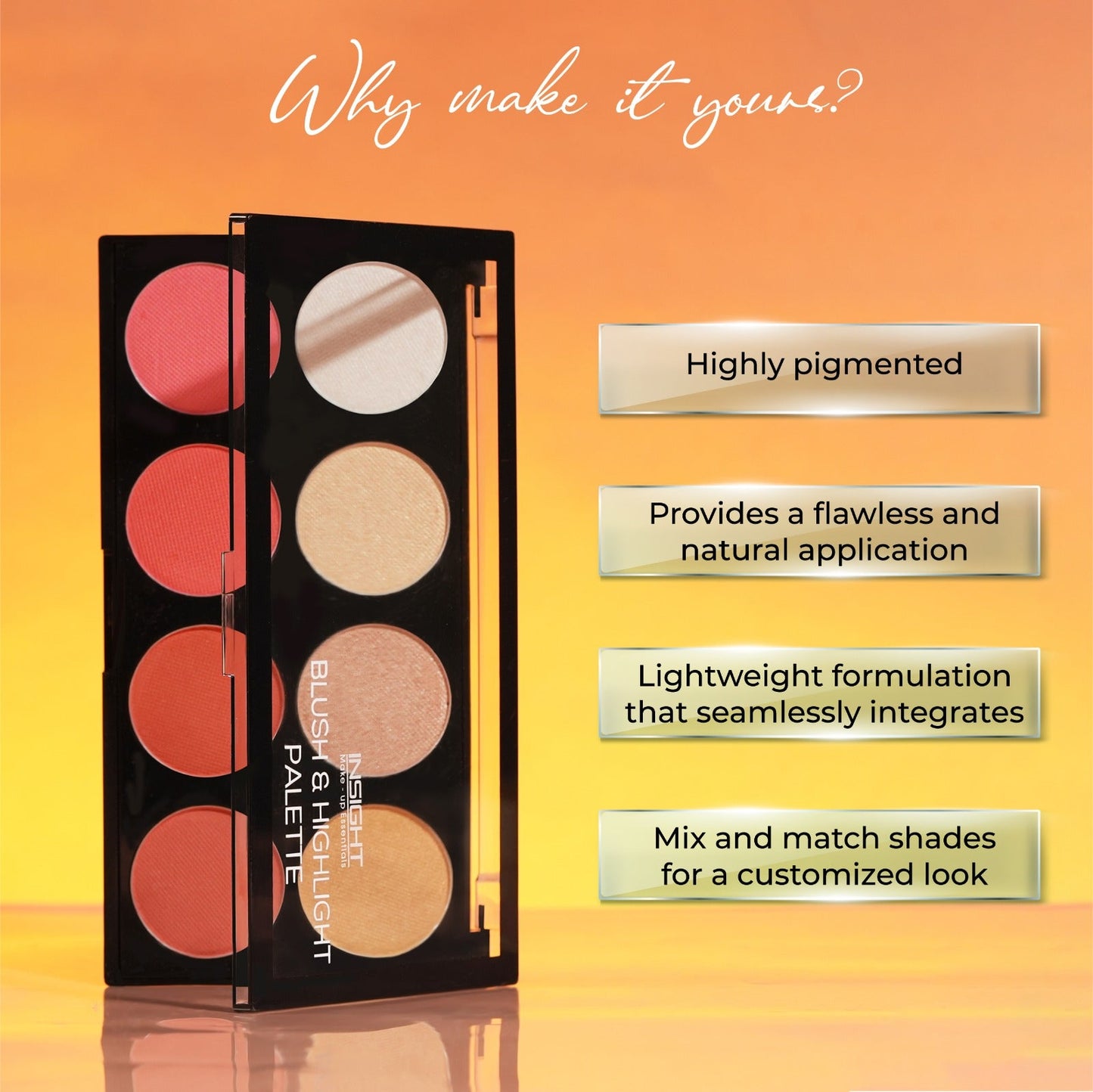 Insight Cosmetics Blush & Highlight Palette | 27 g | iBellaa