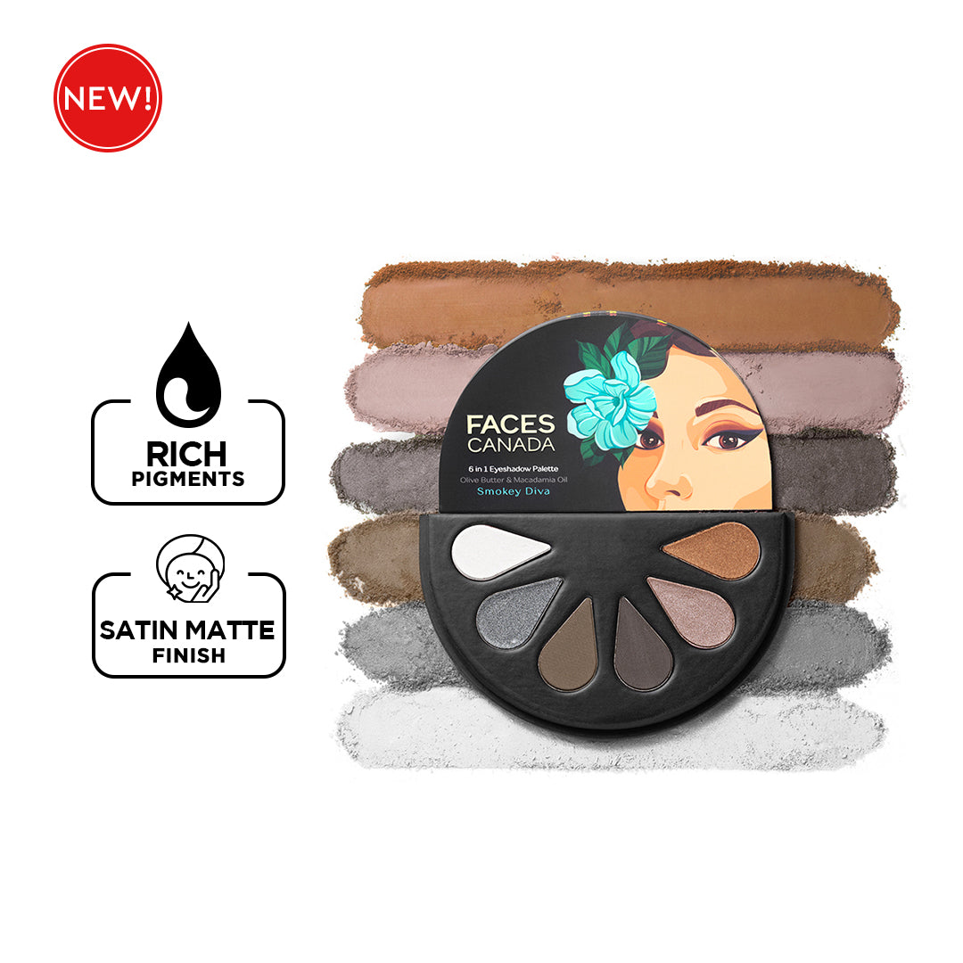 Faces Canada 6 in 1 Eyeshadow Palette | 6 g | iBellaa