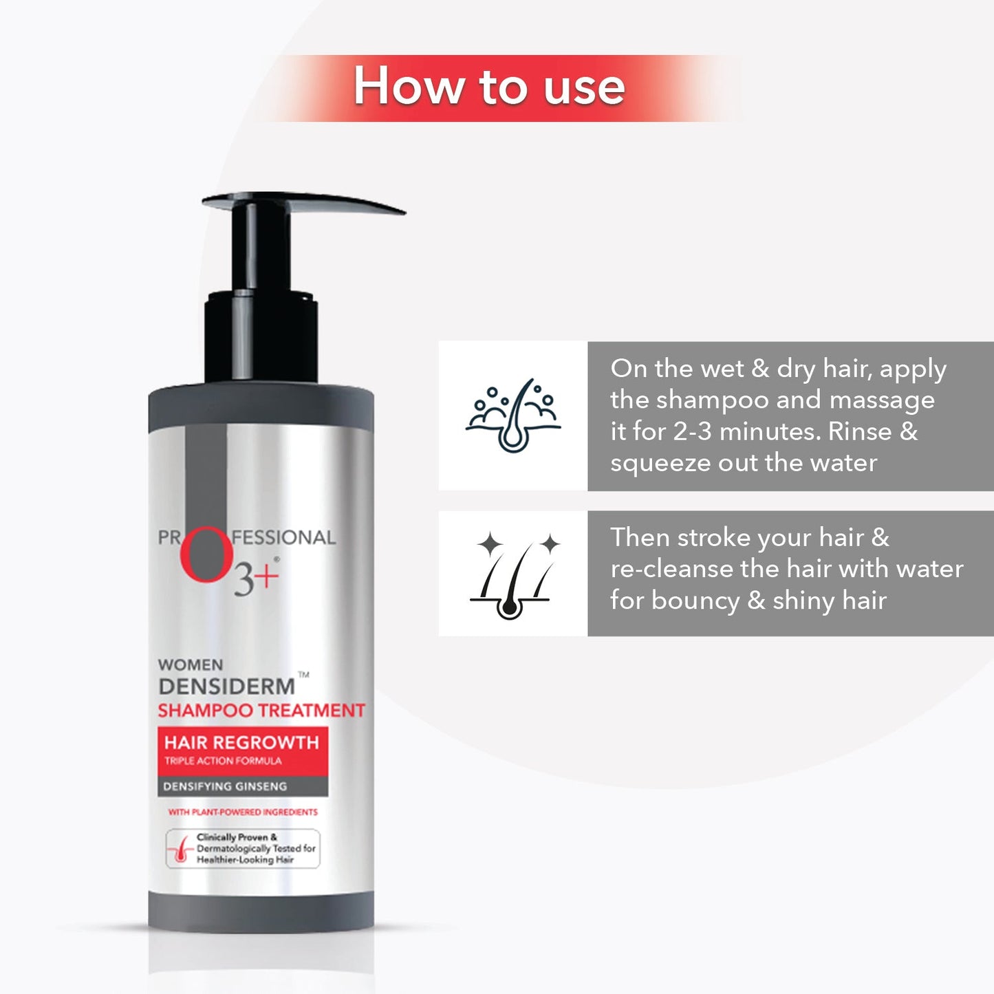 O3+ Women Densiderm Anti Hair Loss Shampoo for Dense hair & Regrowth | 200 ml | iBellaa