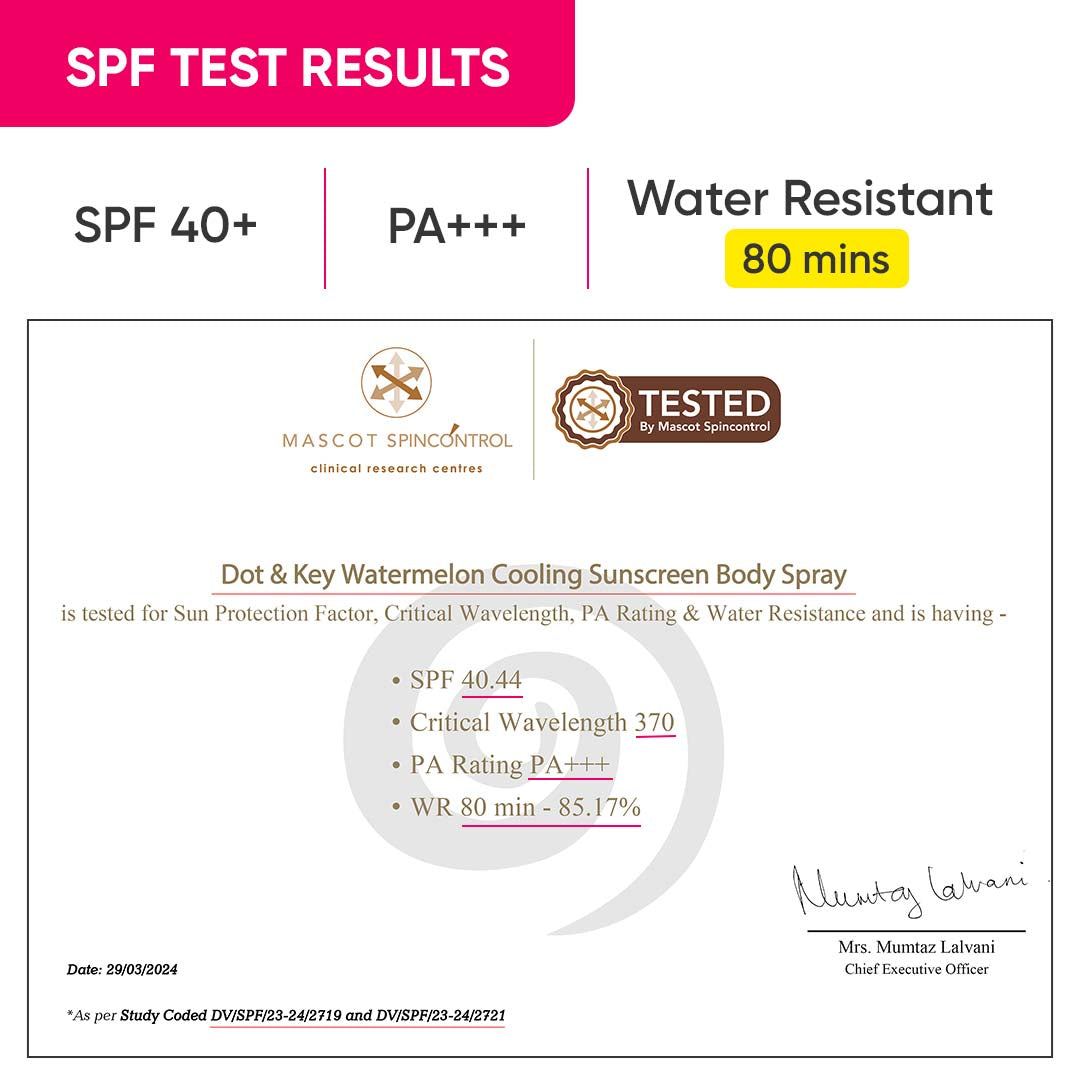 Dot & Key Watermelon Cooling Body Sunscreen Spray SPF 40+ PA+++ | 110 ml | iBellaa