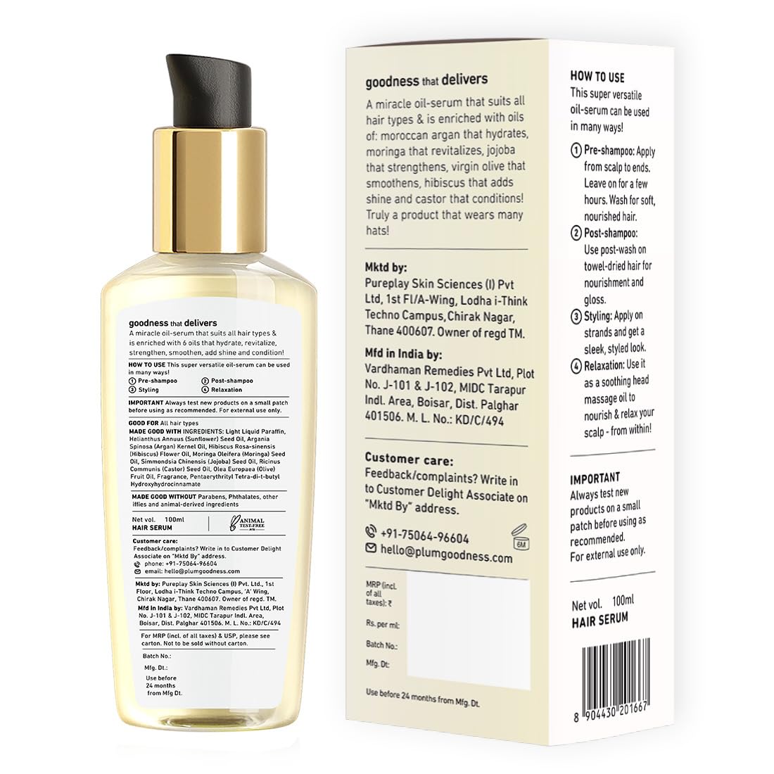 Plum Moroccan Argan Oil | 10x Frizz Reduction | 100ml | iBellaa