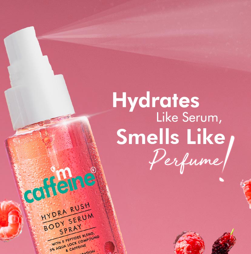 mCaffeine Hydra Rush Body Serum Spray - Crushed Berries, 110ml | iBellaa
