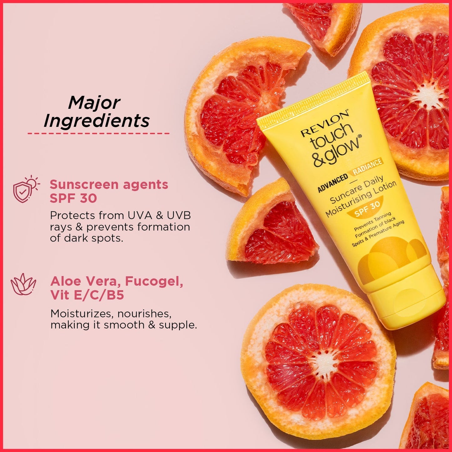 Revlon Touch & Glow Advanced Radiance Sun Care Daily Moisturizing Lotion Spf 30 | 50 g | iBellaa