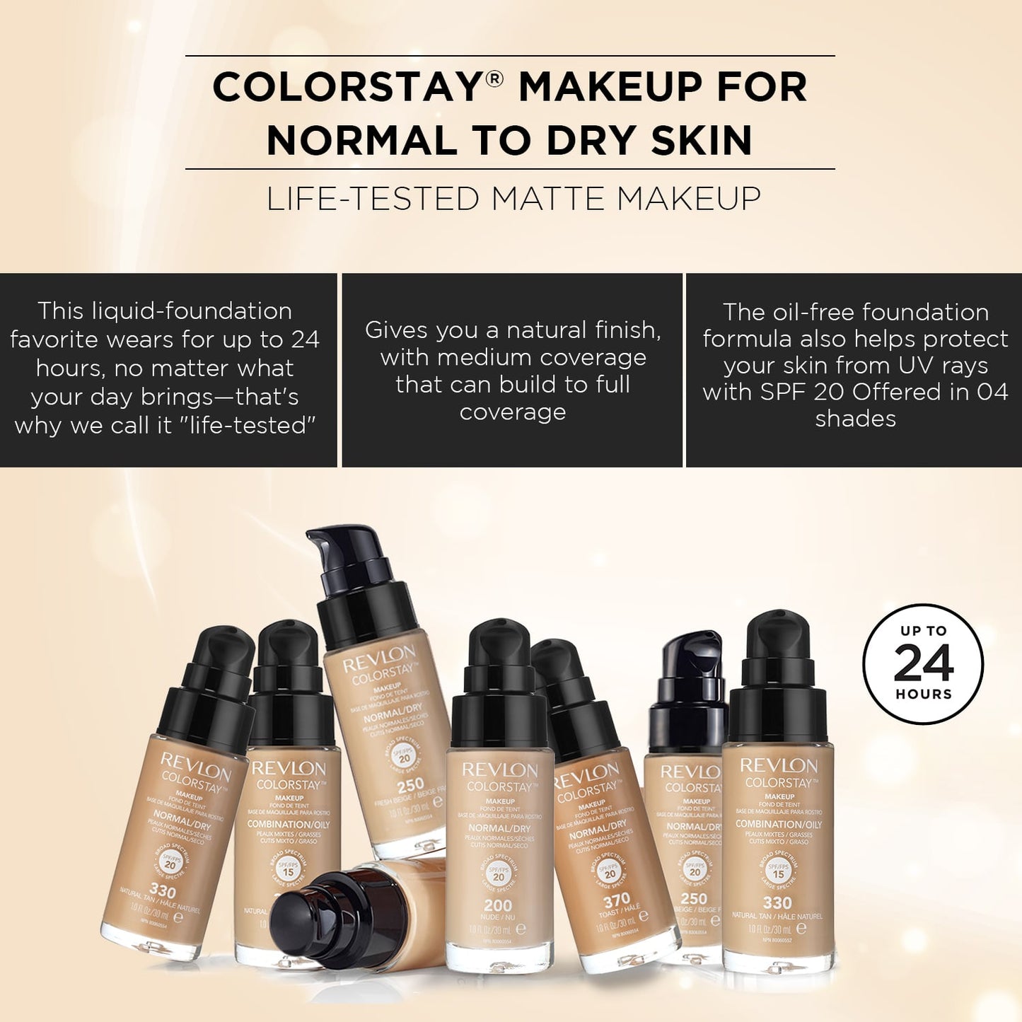 Revlon ColorStay™ Longwear Makeup for Normal/Dry Skin, SPF 20 | 30 ml | iBellaa