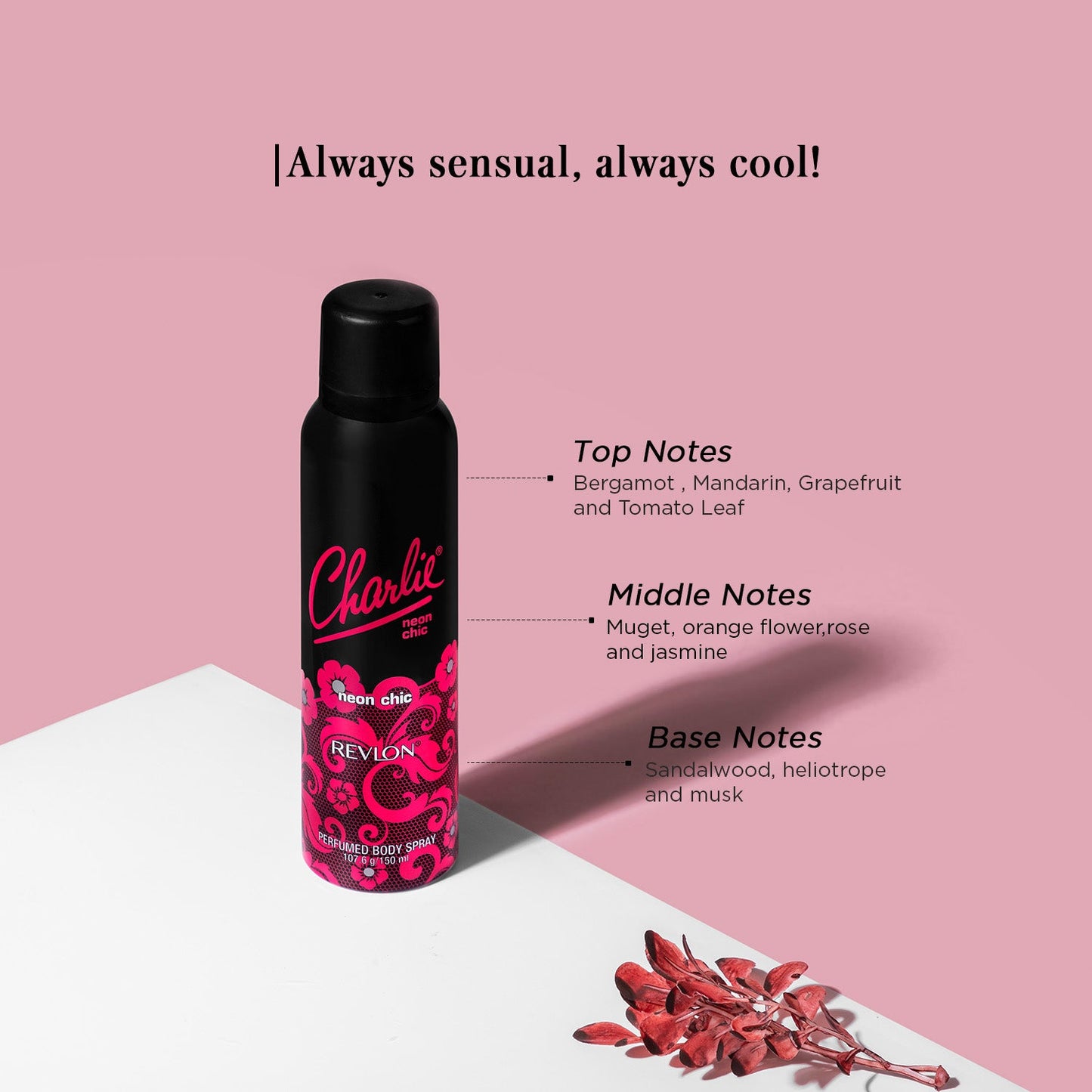 Revlon Charlie Neon Chic Perfumed Body Spray | 150 ml | iBellaa