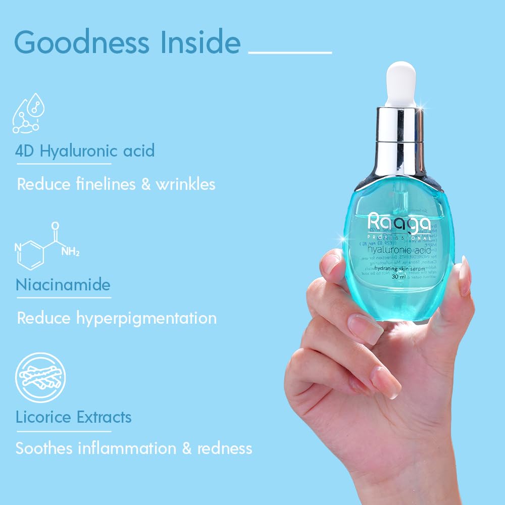 Raaga Professional Hydrating Face Serum With Hyaluronic Acid and Niacinamide | 30ml | iBellaa