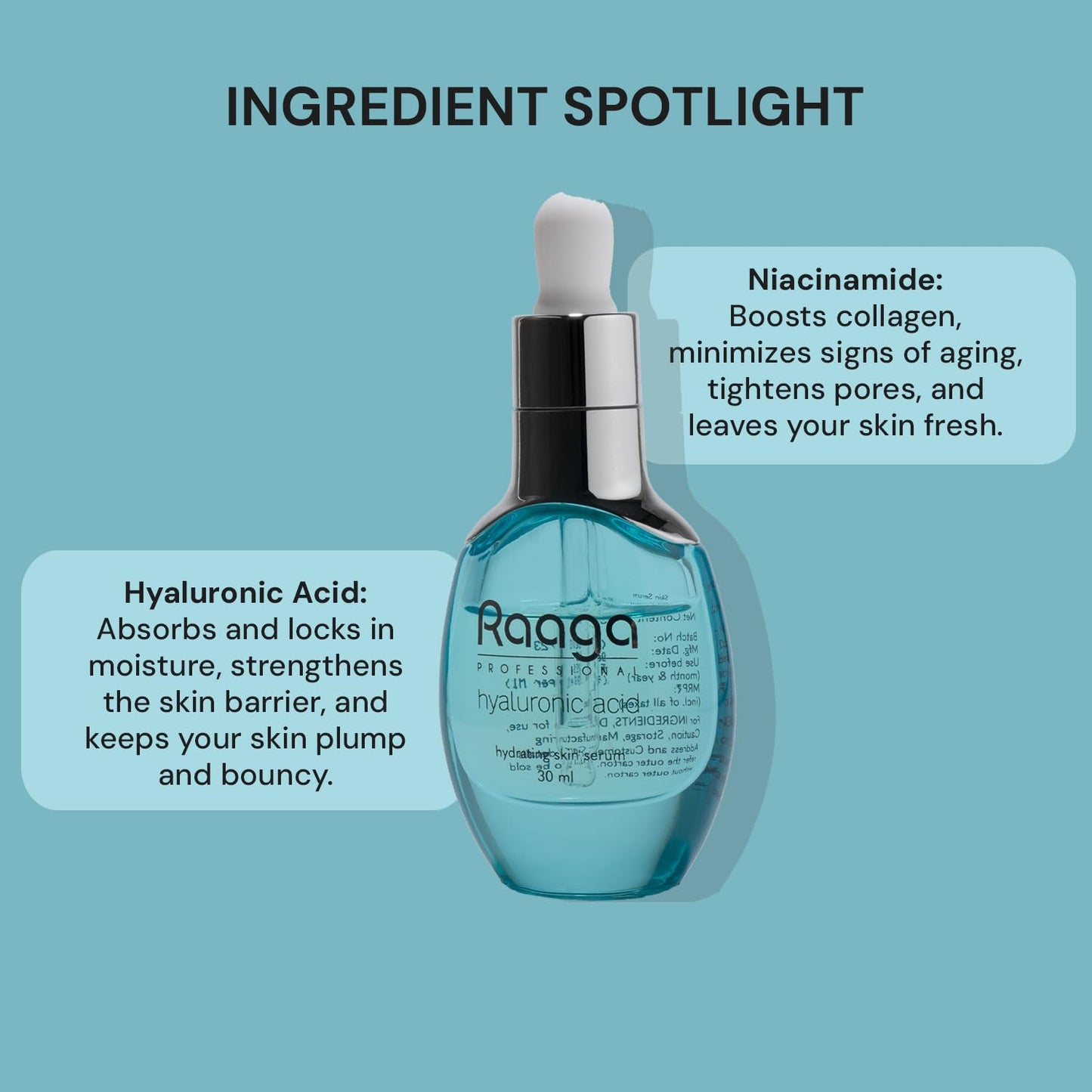 Raaga Professional Hydrating Face Serum With Hyaluronic Acid and Niacinamide | 30ml | iBellaa
