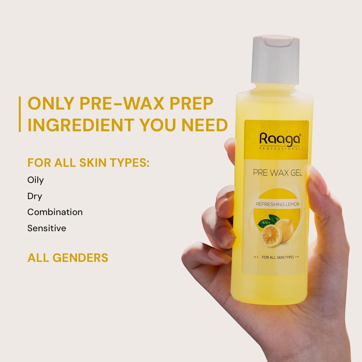 Raaga Professional Pre Wax Gel with Refreshing Lemon and Cocoa Butter (250 ml) | iBellaa