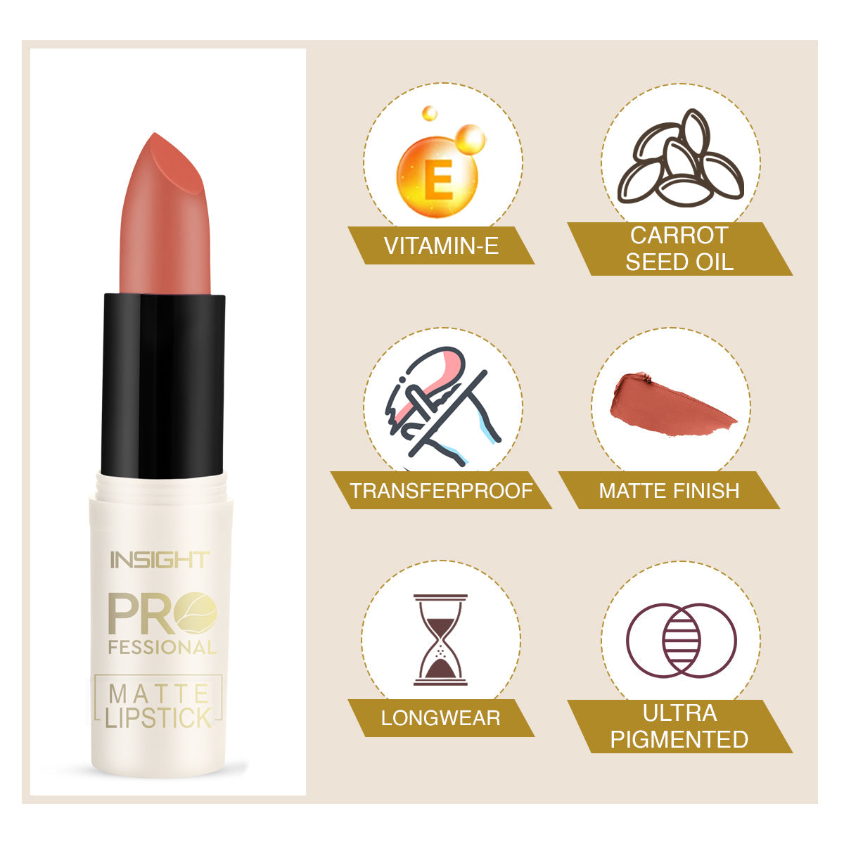 Insight Professional Matte Lipstick | 4.2 g | iBellaa
