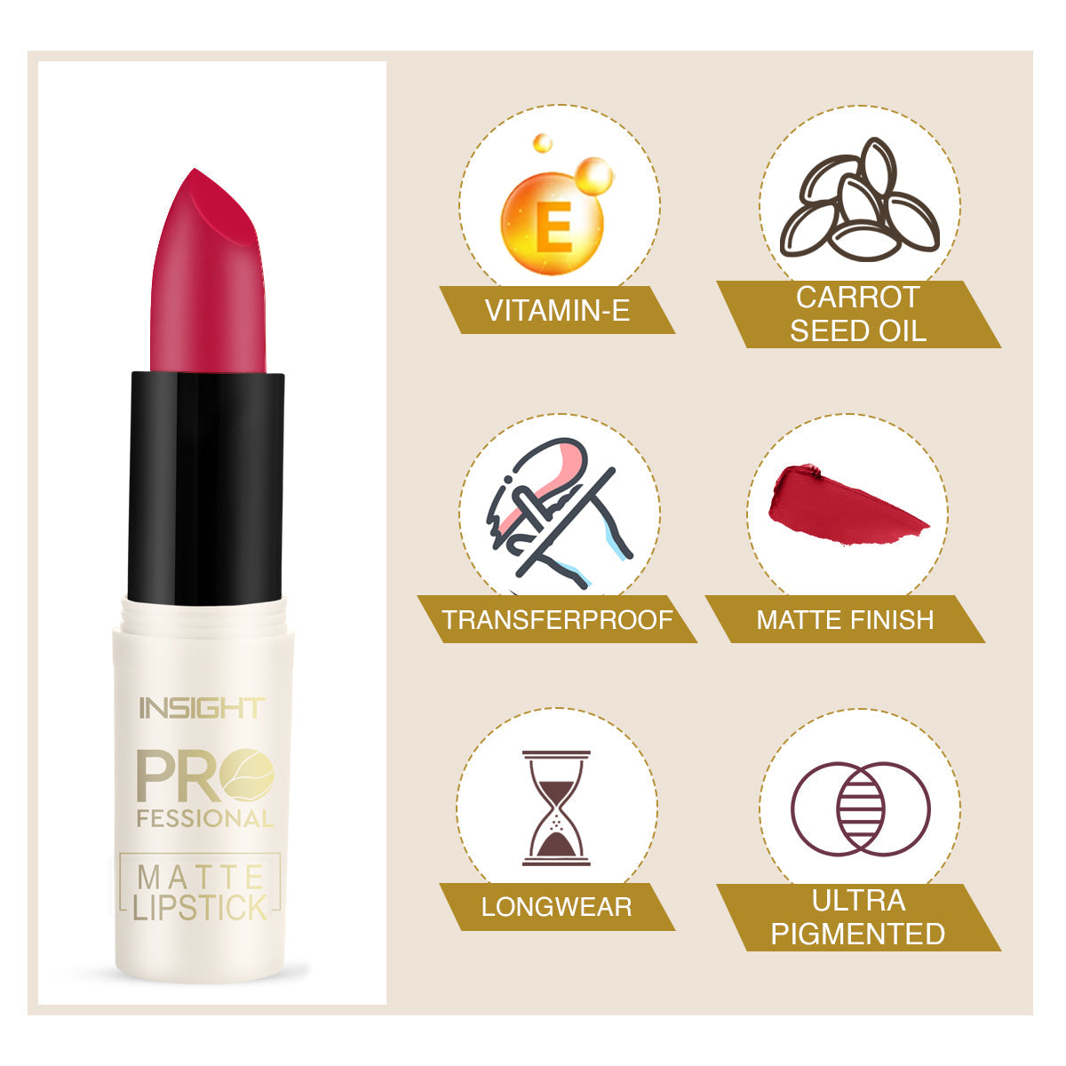 Insight Professional Matte Lipstick | 4.2 g | iBellaa