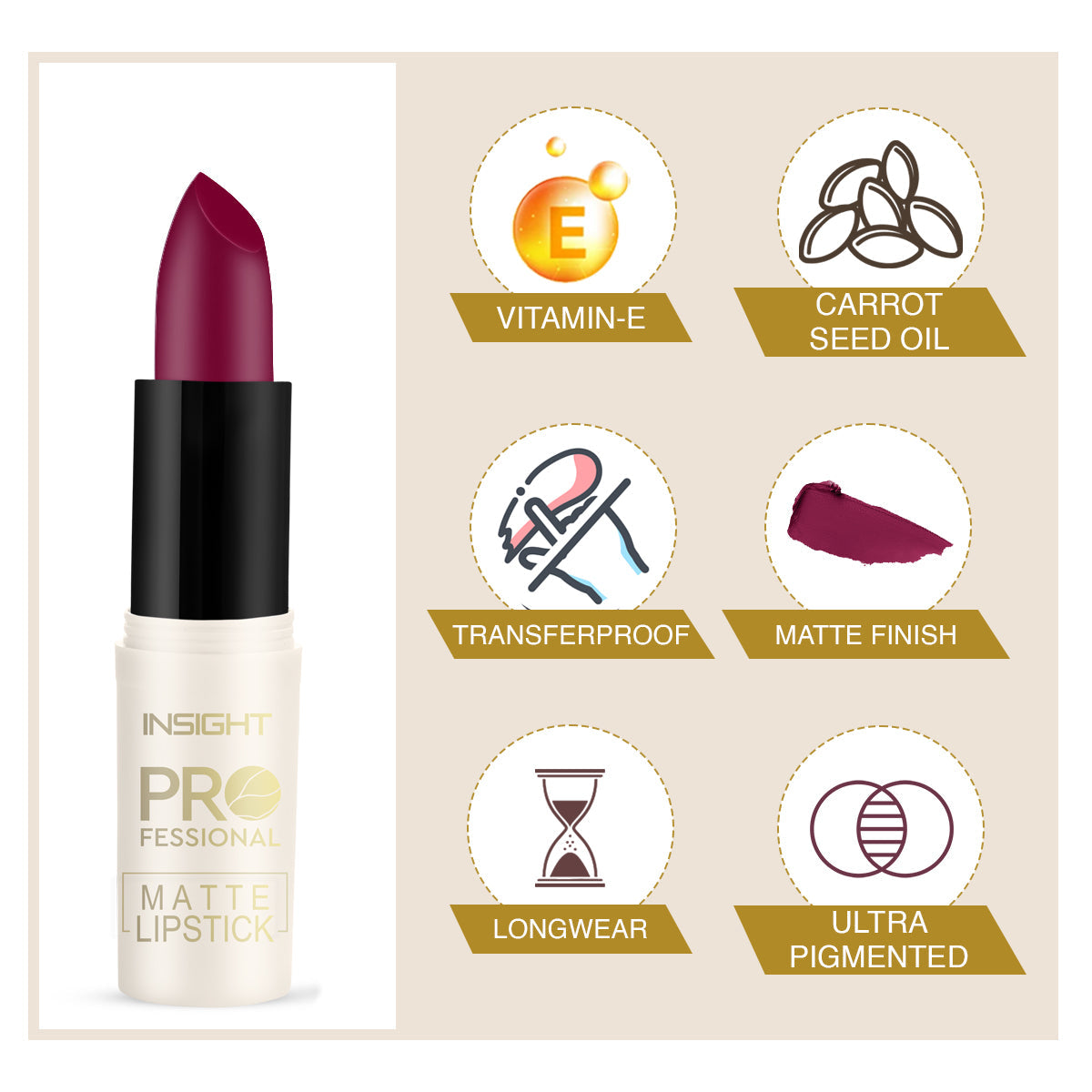 Insight Professional Matte Lipstick | 4.2 g | iBellaa