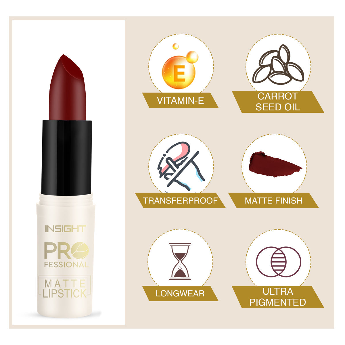 Insight Professional Matte Lipstick | 4.2 g | iBellaa