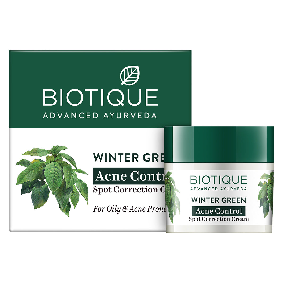 Biotique Winter Green Acne Control Spot Correction Cream 15g | iBellaa