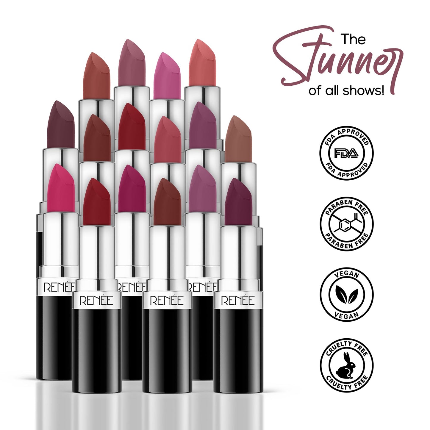 RENEE Stunner Matte Lipstick, 4Gm | iBellaa
