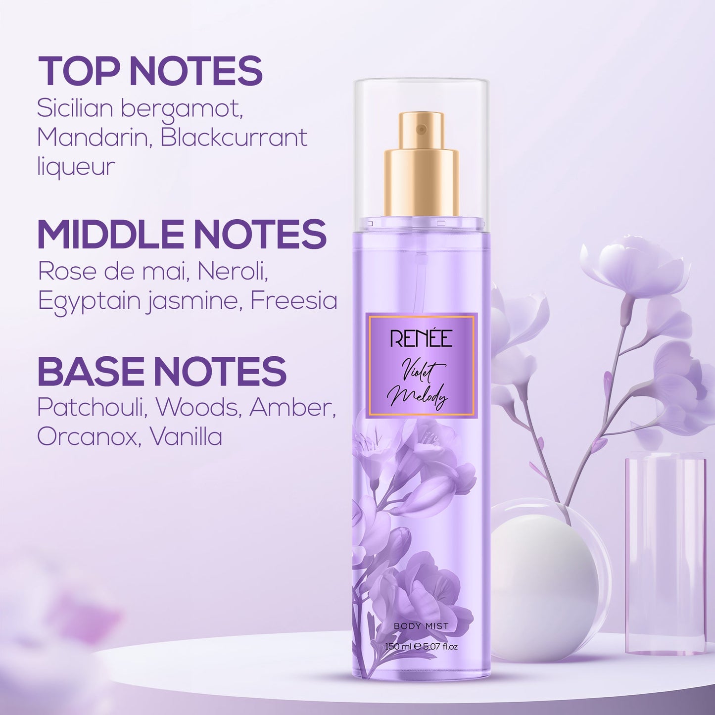 RENEE Violet Melody Body Mist, 150ml | iBellaa
