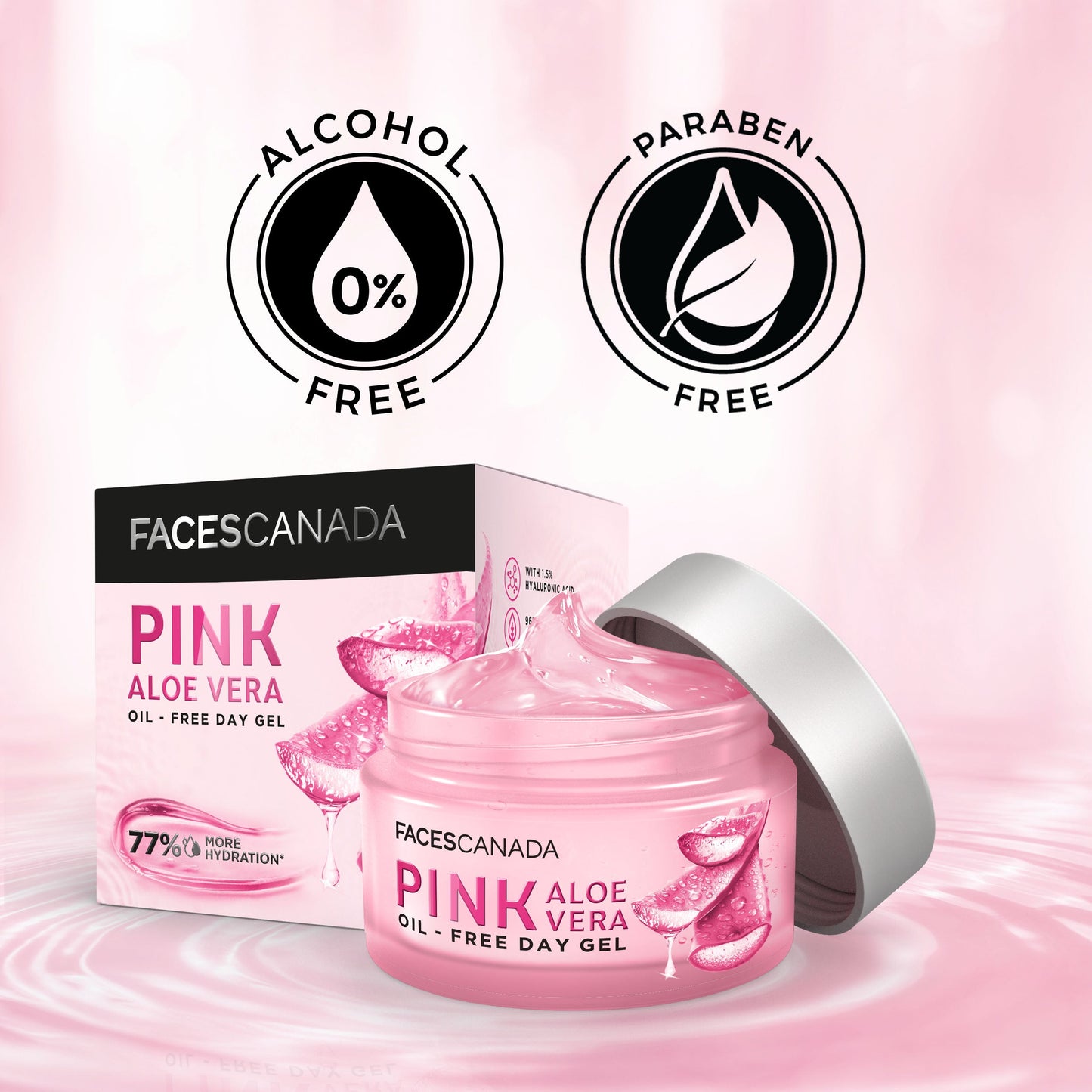 Faces Canada Pink Aloe Vera Oil-Free Day Gel | 15 g | iBellaa