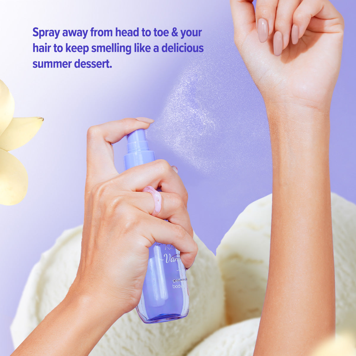 Aqualogica Refresh+ Sun Kissed Vanilla Perfume Body Mist with Zemea & Hyaluronic Acid - 150 ml | iBellaa