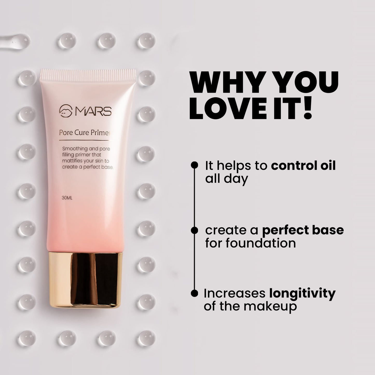 MARS Pore Filling Primer | Pore Cure Primer | 30 ml | iBellaa