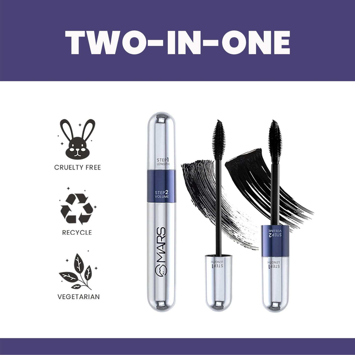 MARS Two-in-One Mascara | Double Trouble | 14 ml | iBellaa