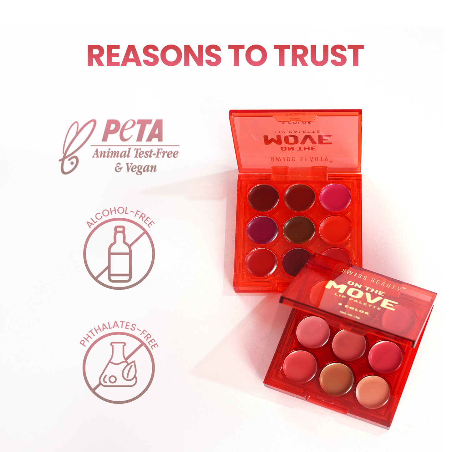 Swiss Beauty On The Move Lip Palette | 10 g | iBellaa