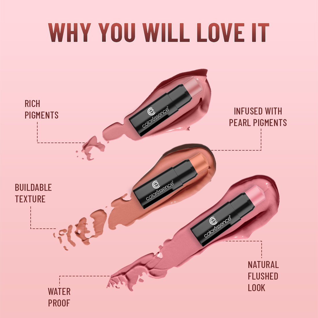 Coloressence Blush Magic Dewy Finish Blush Stick | 7 g | iBellaa