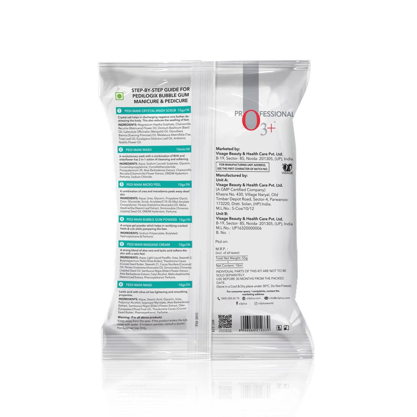 O3+ Pedilogix Bubblegum Mani-Pedi Kit | Soft, Smooth Hands & Feet | 55g+10ml | iBellaa
