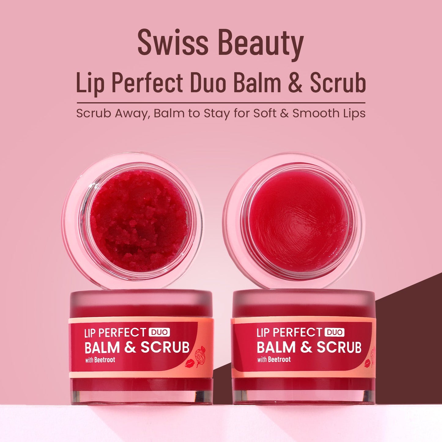 Swiss Beauty Lip Perfect Duo Balm & Scrub with Coffee Extract | 3.5 g + 3.5 g | iBellaa