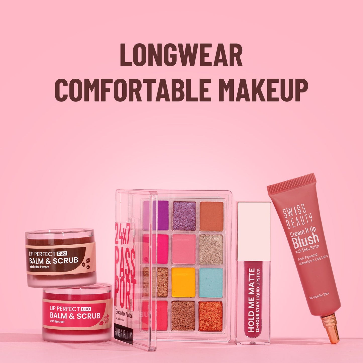 Swiss Beauty Lip Perfect Duo Balm & Scrub with Coffee Extract | 3.5 g + 3.5 g | iBellaa