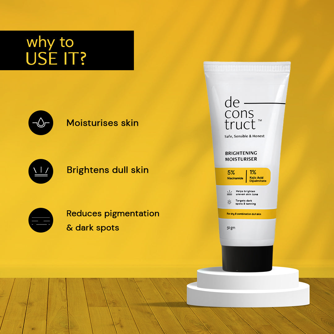Deconstruct Brightening Moisturizer- 5% Niacinamide + 1% Kojic Acid Dipalmitate | 50 g | iBellaa