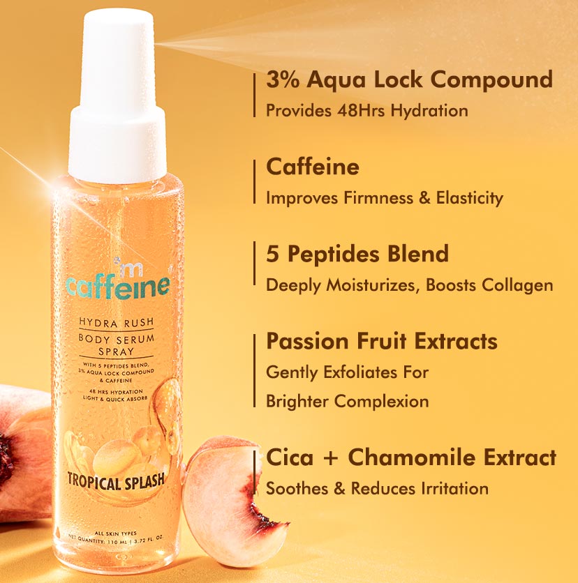 mCaffeine Hydra Rush Body Serum Spray - Tropical Splash 110ml | iBella