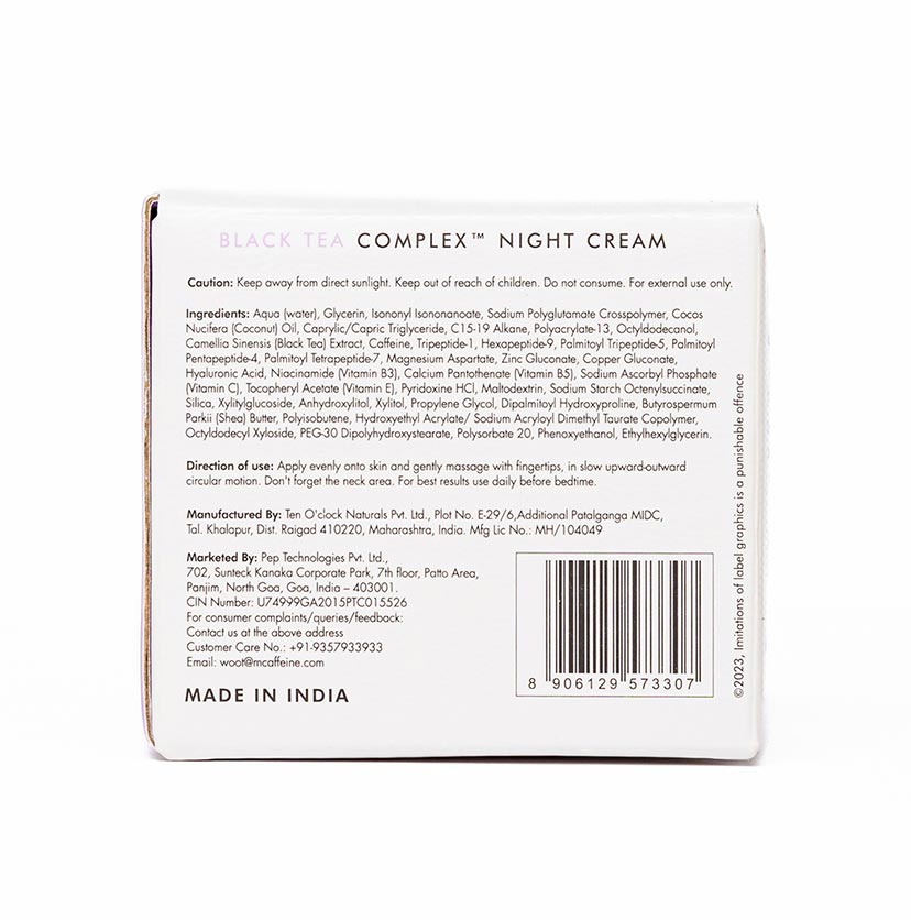 mCaffeine Anti-Ageing Night Cream with Black Tea Complex - 50 ml | iBellaa