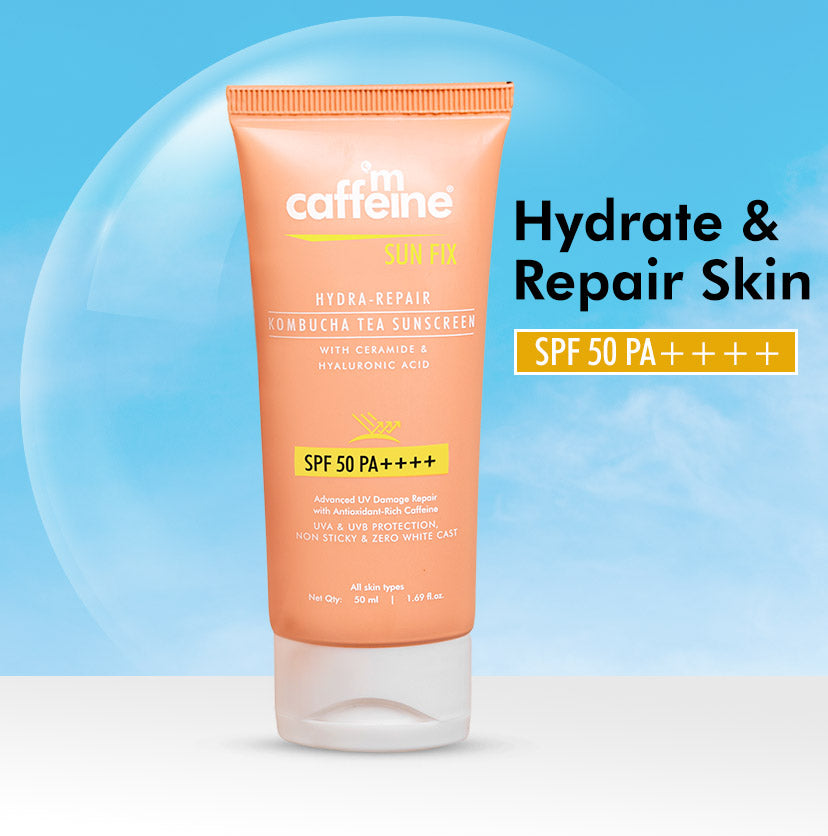 mCaffeine Hydra Repair Kombucha Tea Sunscreen SPF 50 PA++++ (50ml) | iBellaa