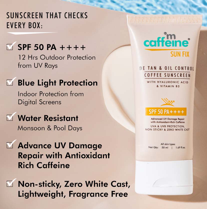 mCaffeine Coffee Sunscreen SPF 50 PA++++ | 50ml | iBellaa