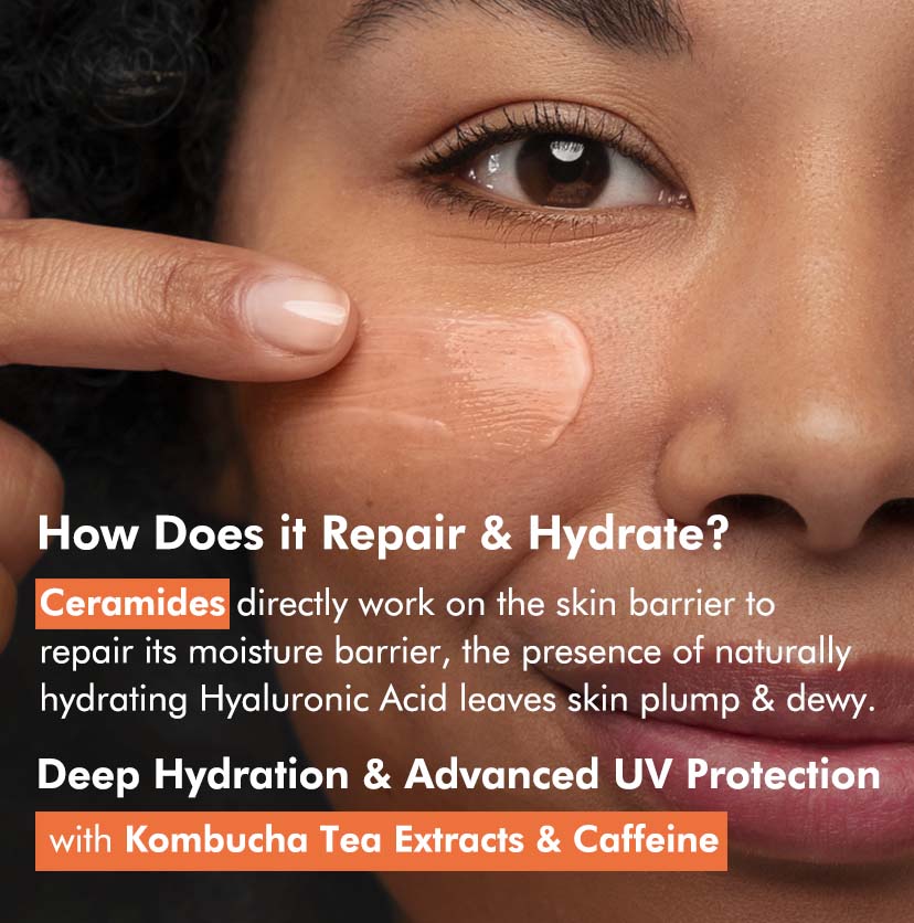 mCaffeine Hydra Repair Kombucha Tea Sunscreen SPF 50 PA++++ (50ml) | iBellaa