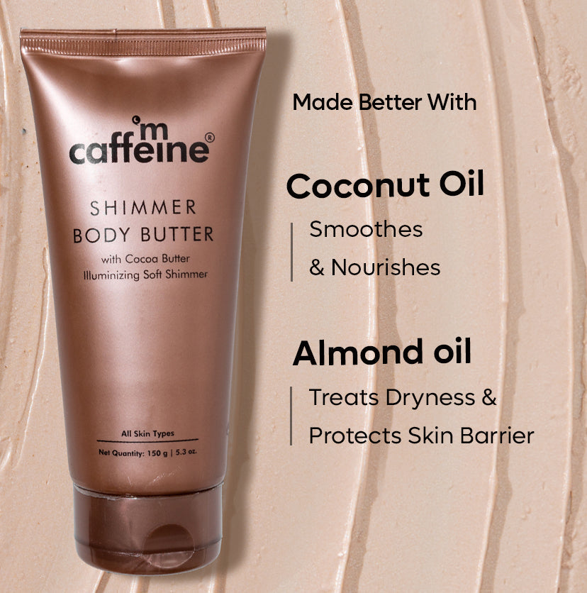 mCaffeine Shimmer Body Butter with Cocoa Butter - 150g | iBellaa