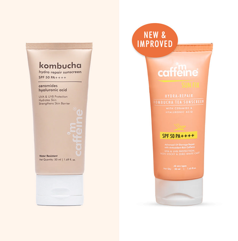 mCaffeine Hydra Repair Kombucha Tea Sunscreen SPF 50 PA++++ (50ml) | iBellaa