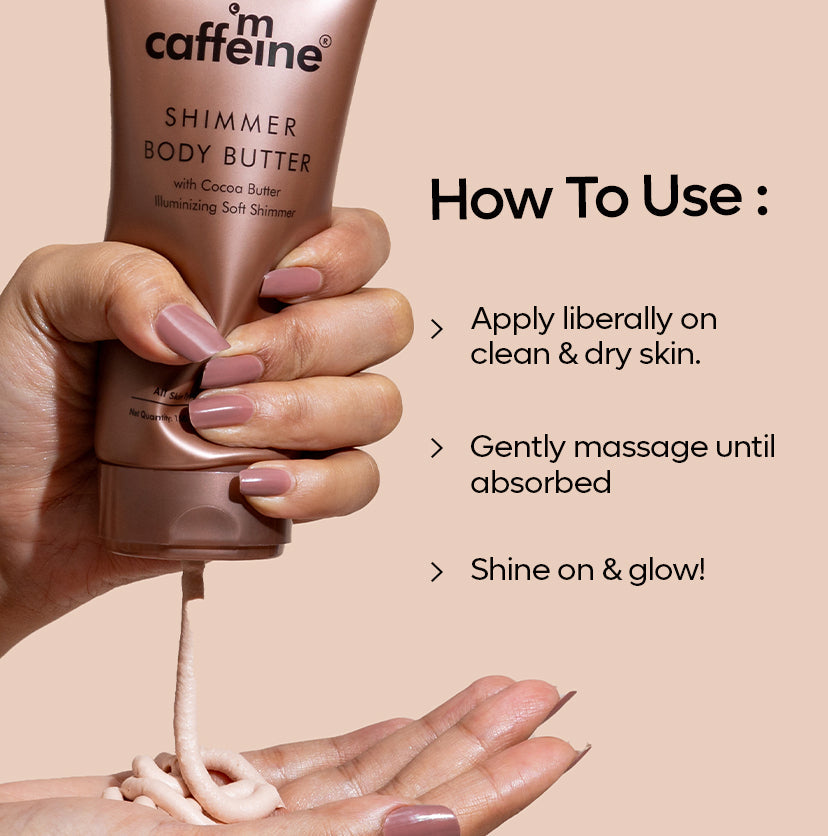 mCaffeine Shimmer Body Butter with Cocoa Butter - 150g | iBellaa