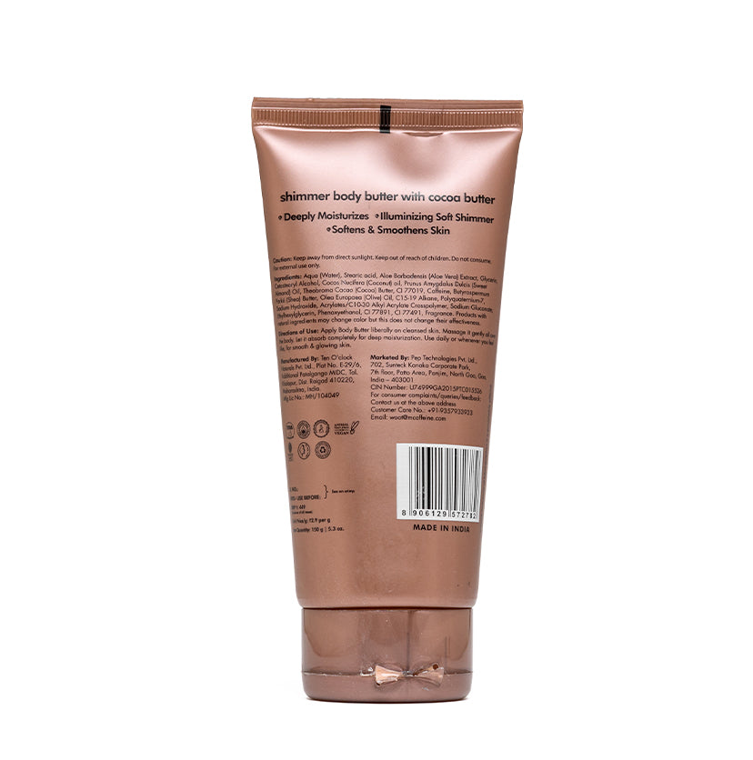 mCaffeine Shimmer Body Butter with Cocoa Butter - 150g | iBellaa