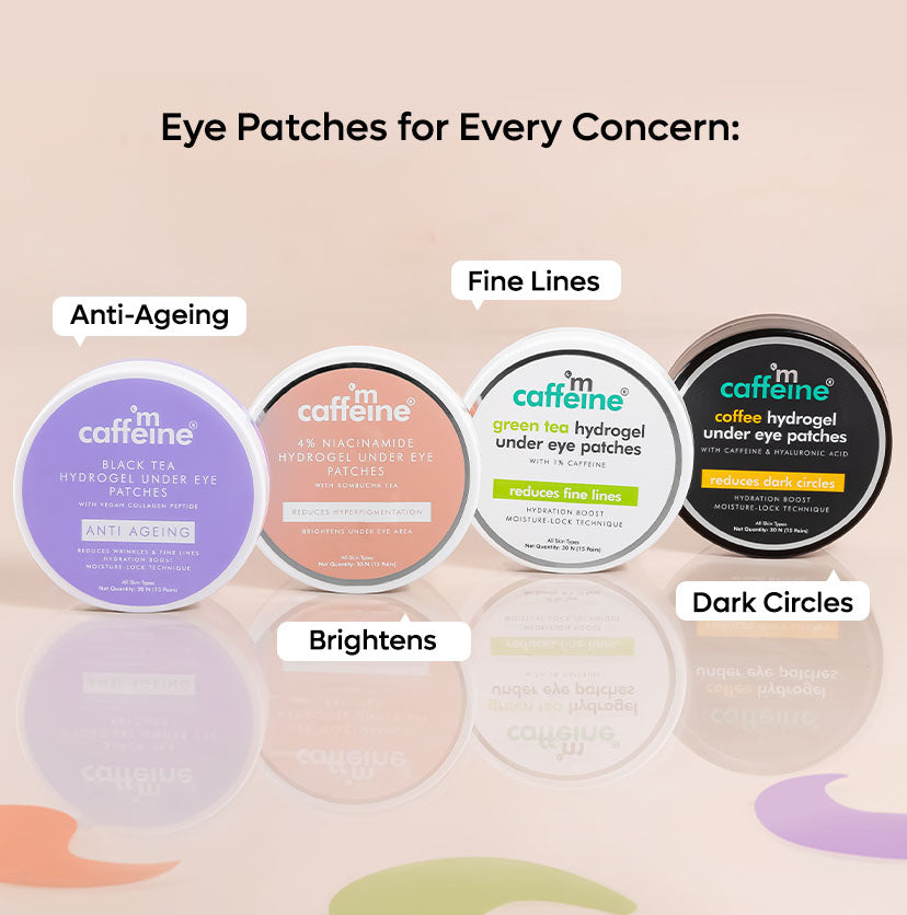Mcaffeine Hydrogel Under Eye Patches - 4% Niacinamide & Kombucha Tea - 15 Pairs | iBellaa
