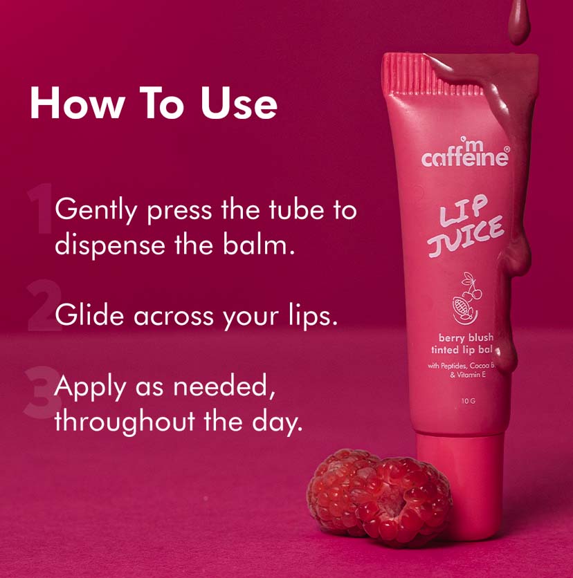 mCaffeine Lip Juice Tinted Lip Balm - Berry Blush - 10g | iBellaa