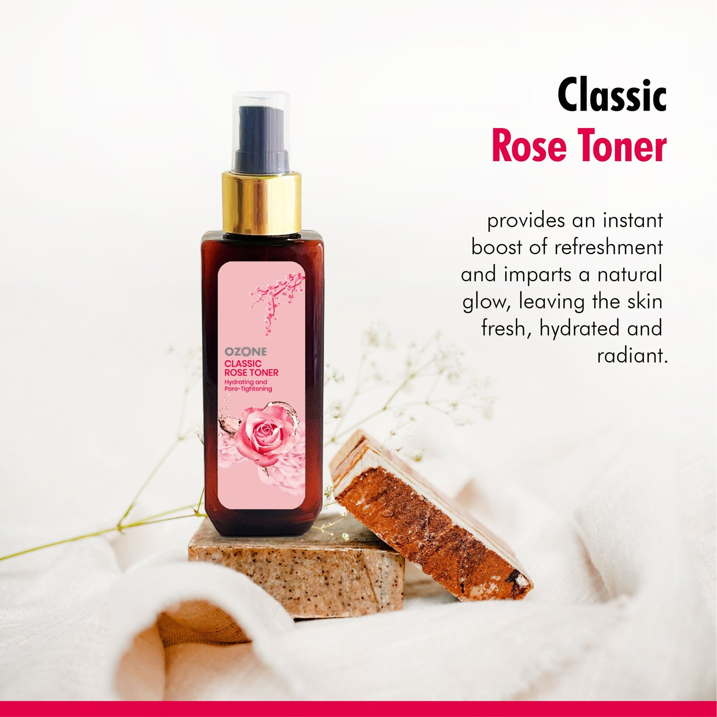 Ozone Classic Rose Toner | 100 ml | iBellaa