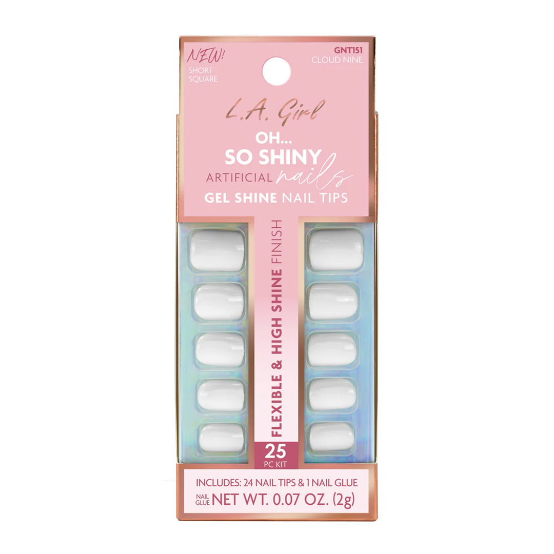 L.A. GIRL Oh So Shiny Nail Tips - Cloud Nine | 25 Pc Kit | iBellaa
