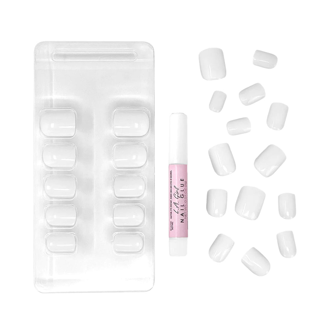 L.A. GIRL Oh So Shiny Nail Tips - Cloud Nine | 25 Pc Kit | iBellaa
