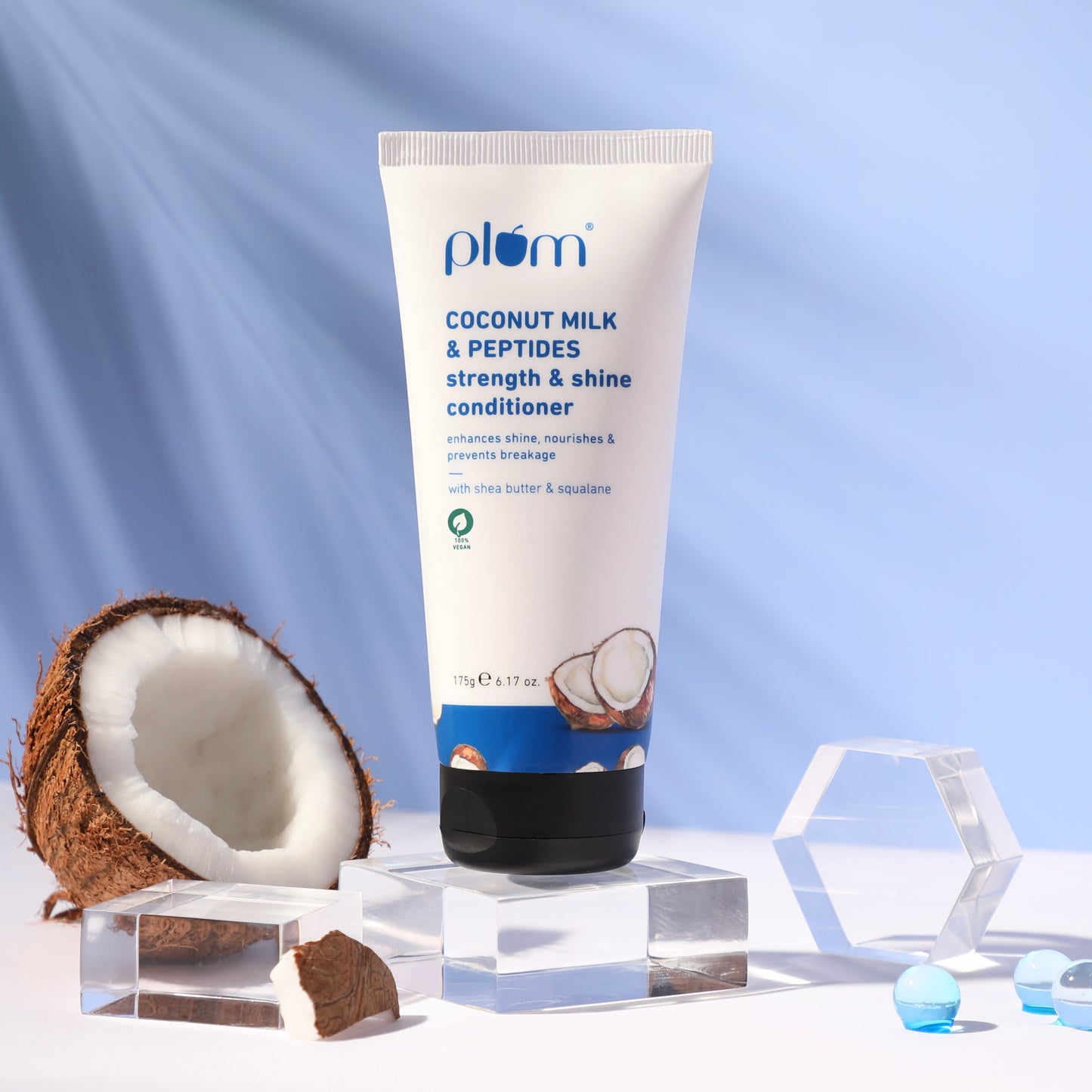 Plum Coconut Milk & Peptides Strength & Shine Conditioner 175 g | iBellaa