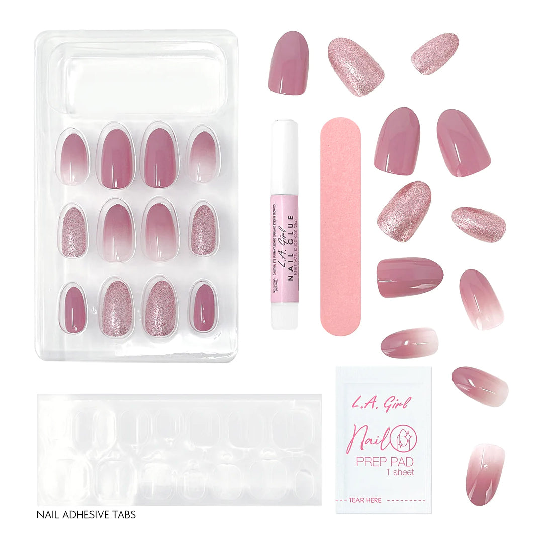 L.A GIRL Luxe Shine Nail Fave Artificial Nail Tips-Excite Me -28 Pc Kit | iBellaa