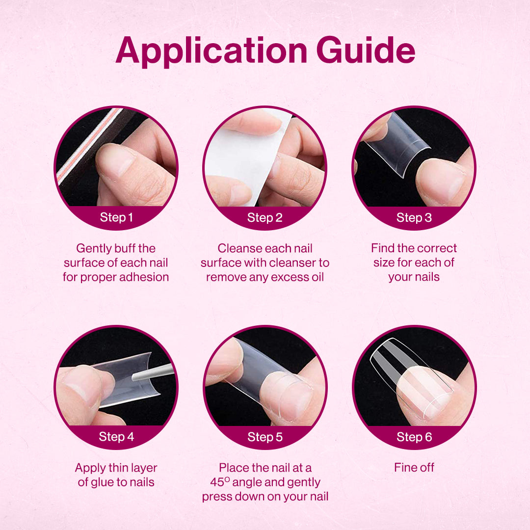 L.A GIRL Luxe Shine Nail Fave Artificial Nail Tips-Excite Me -28 Pc Kit | iBellaa
